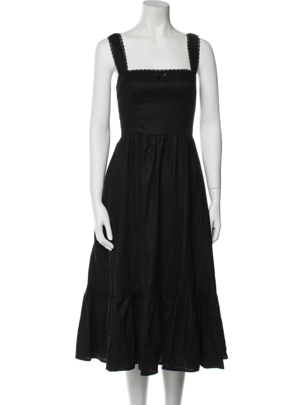 Square Neckline Midi Length Dress